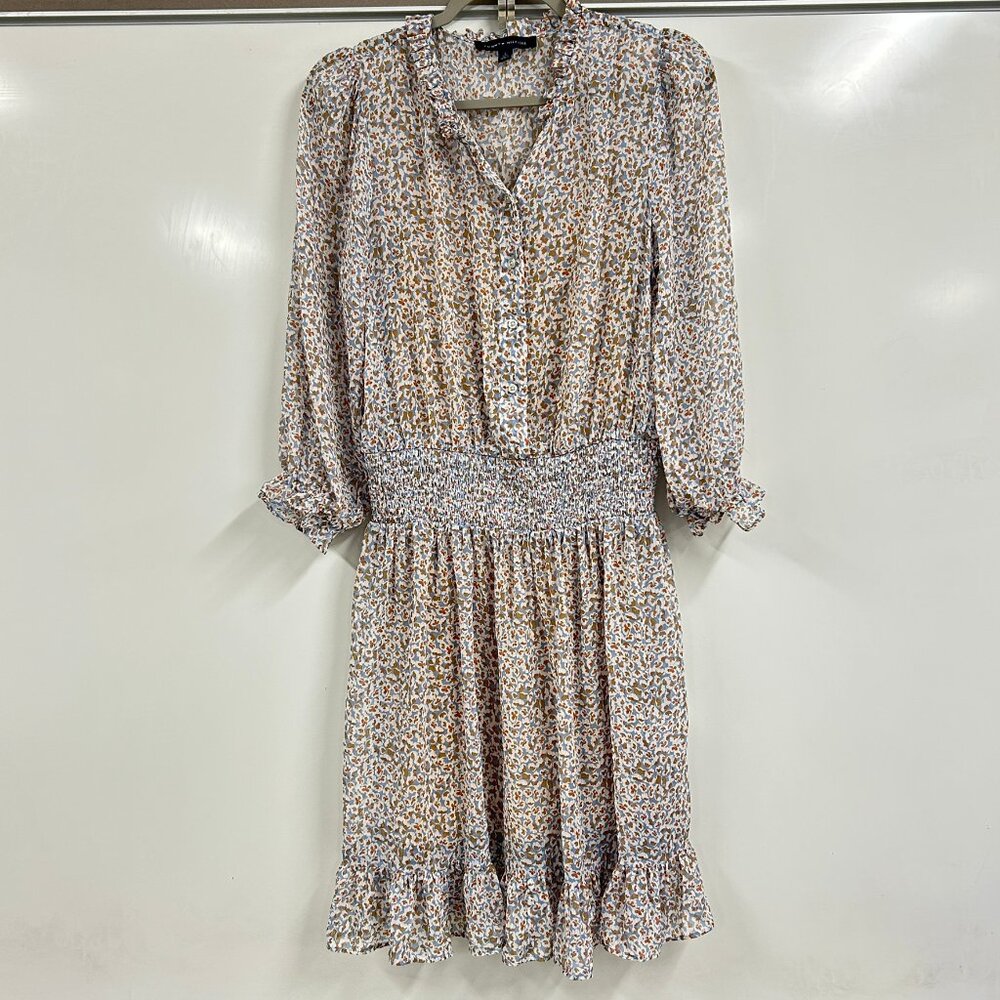 Tommy Hilfiger Floral Smocked Waist Midi Dress Cottagecore Boho‎ Large